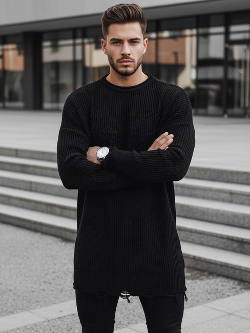 Férfi téli pulóver Szín Fekete DSTREET WX1962