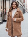 Női teddy szőrme camel téli kabát Dstreet NY0758z