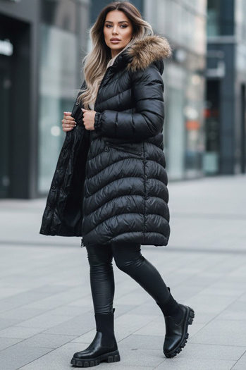 Női téli dzseki GLAMOUR FUSION Szín Fekete DSTREET TY3890z