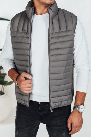 Férfi steppelt sötétszürke mellény Dstreet TX5081