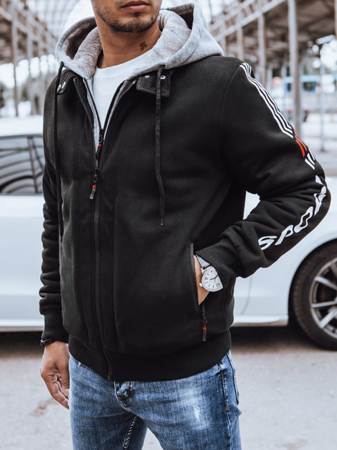 Férfi mintás pulóver Szín Fekete DSTREET BX5612