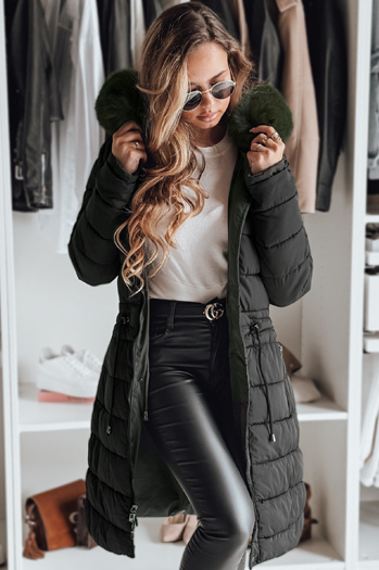 Női téli parka dzseki TRENDNEL megfordítható kapucnival fekete Dstreet TY5023