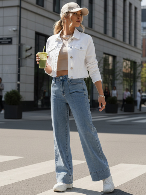 Női széles szárú farmer kék Dstreet UY2871