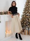 Női midi szoknya világos bézs Dstreet CY0477z