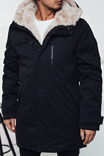 Férfi téli parka dzseki kapucnival sötétkék Dstreet TX4967