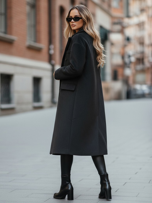 Női télikabát hosszú oversize fekete Dstreet NY0765z