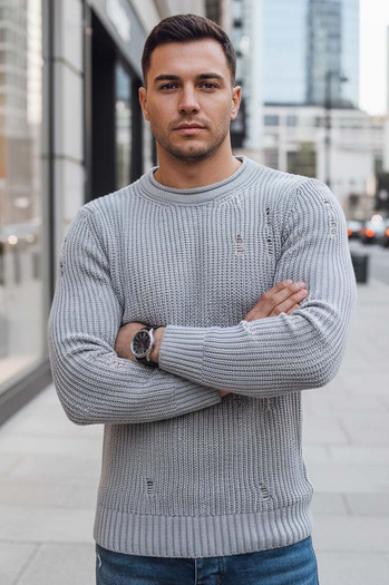 Férfi téli pulóver Szín Világoszürke DSTREET WX1989