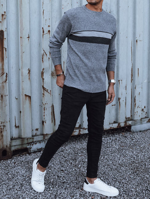 Férfi bézs színű pulóver Dstreet WX2211