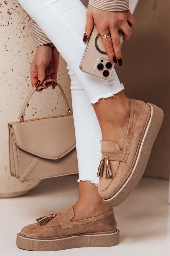 Női platform mokaszin TASSME bézs Dstreet ZY0695 ZY0695