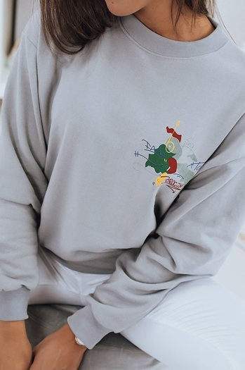 Női nem kapucnis pulóver JAPANESE Szín Világoszürke DSTREET BY0928