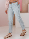 Női farmernadrág Slim fit nadrág övvel SLIMLEN kék Dstreet UY2349 UY2349_1