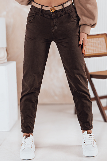 Női farmer nadrág STREETSTYLE kávé Dstreet UY2393