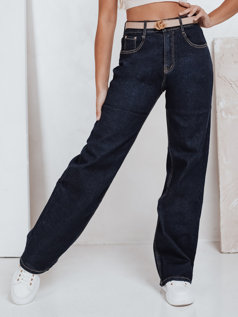 Női széles szárú farmernadrág tengerészkék Dstreet UY2769