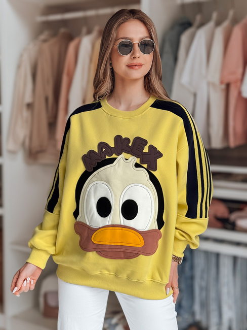 Női oversize melegítőfelső foltokkal CUTE MAKEX sárga Dstreet BY1489