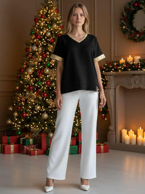 Női oversize SHINE LOVE blúz fekete Dstreet RY2912 RY2912z