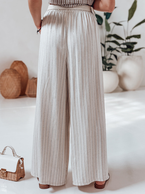 Női széles szárú nadrág övvel SUMMERLINE bézs Dstreet UY2697