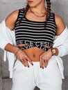 LA VIE CEST női csíkos top fekete Dstreet RY2314_3