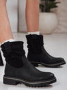 Női szarvasbőr csizma fekete Dstreet ZY1277