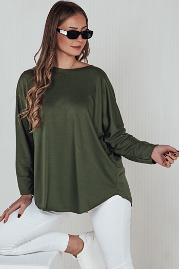 LOOSEFEMME női oversize blúz medállal zöld Dstreet RY2707