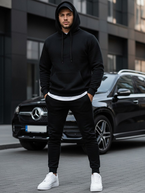 Kenguru típusú férfi pulcsi kapucnival fekete színben BX2028