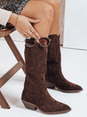 Női szarvasbőr cowboy csizma barna Dstreet ZY1160 ZY1160