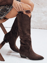 Női szarvasbőr cowboy csizma barna Dstreet ZY1147 ZY1147