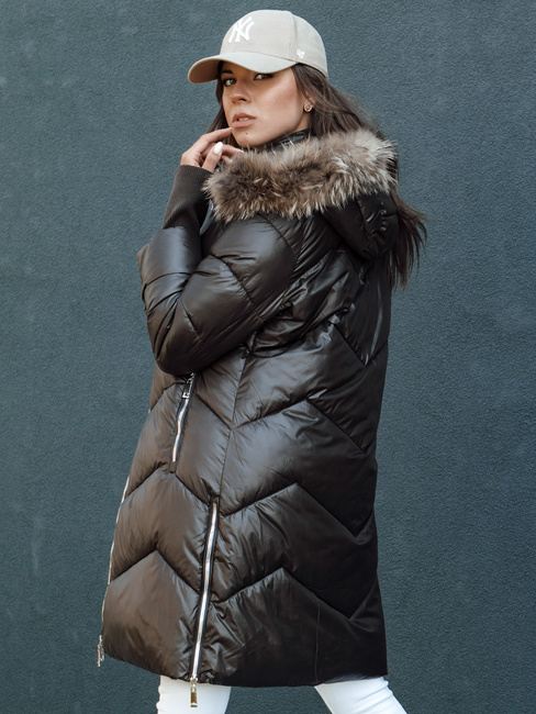Kurtka zimowa damska pikowana LAGOON mokka Dstreet TY4500