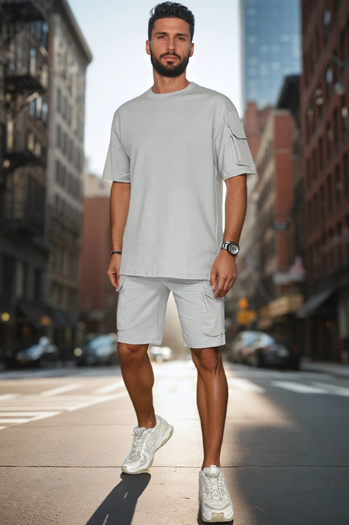 Férfi alap szürke szett Dstreet AX0797