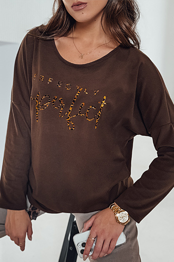 Női oversize blúz PERFSTYLE csokoládé Dstreet RY2667