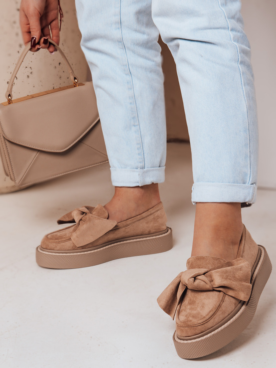 Női platform mokaszinok LOFTIS khaki Dstreet ZY0650 ZY0650