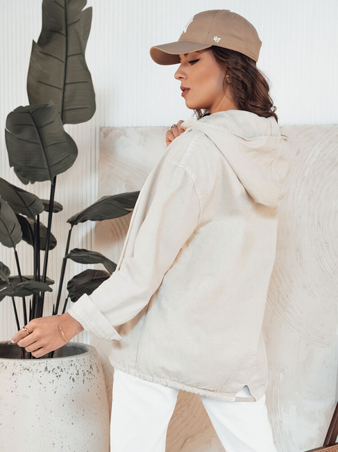 Kurtka damska jeansowa LASANAS jasnobeżowa Dstreet TY4314