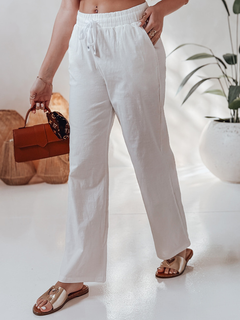 Női alkalmi széles szárú nadrág BOHO DAY fehér Dstreet UY2652