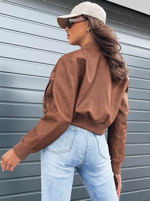 Női bőr bomber dzseki SANTOL camel Dstreet TY4341