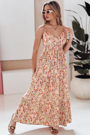FLORALUSH piros és lila virágos maxiruha Dstreet EY2637