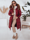 Női steppelt téli kabát szőrmével STYLEBELLA piros Dstreet TY5008