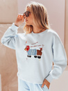 Női oversize pulóver hímzéssel DOGSWEETY kék Dstreet BY1479_1