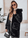 MISSFLUFF női szőrme kabát fekete Dstreet TY4982