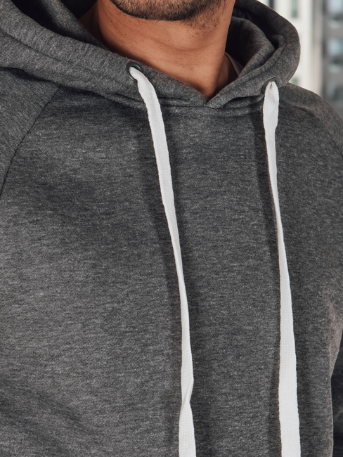 Férfi szürke kapucnis pulóver Dstreet BX5942