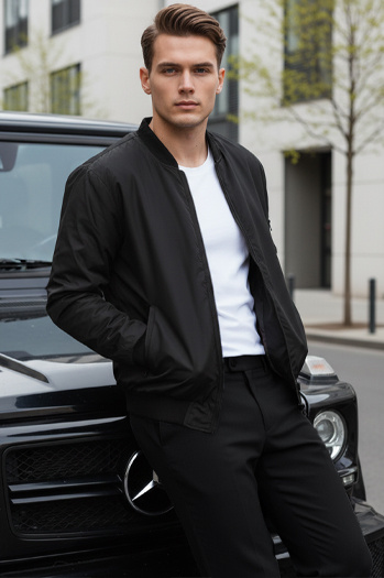 Fekete férfi bomber dzseki Dstreet TX4423