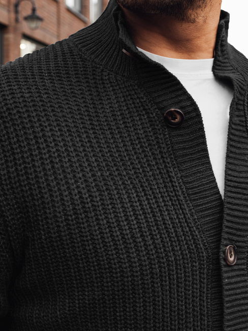 Férfi kardigán pulóver fekete Dstreet WX2347