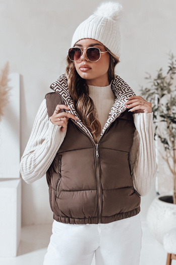 URBANELLE női steppelt mellény világos barna Dstreet TY4971