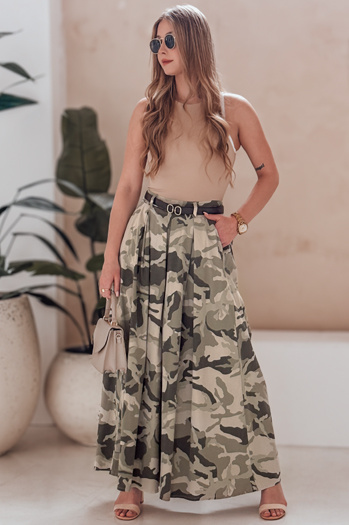 FLOWES világoszöld moro szoknya-nadrág övvel Dstreet UY2562