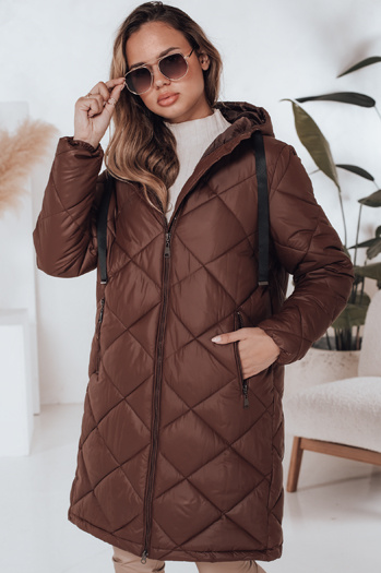 Női téli kabát SNOWVIBE barna steppelt Dstreet TY4989