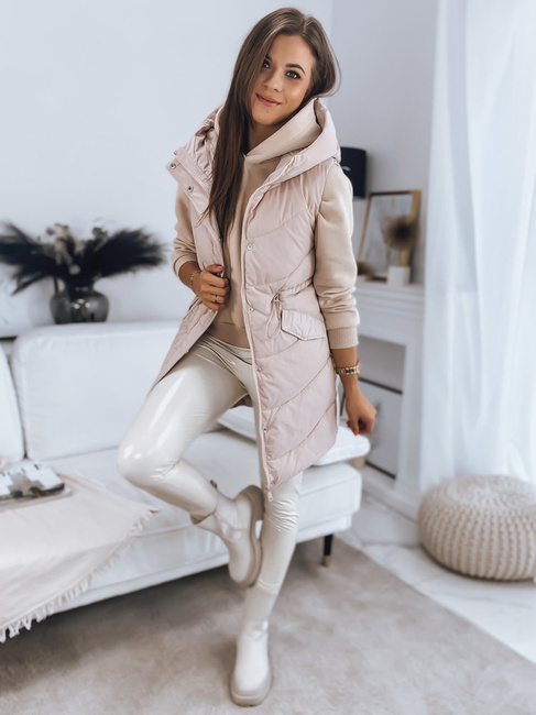 Női steppelt mellény GAMIS bézs Dstreet TY3293