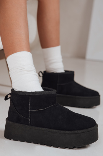 Női fekete szarvasbőr hó csizma Dstreet ZY1283