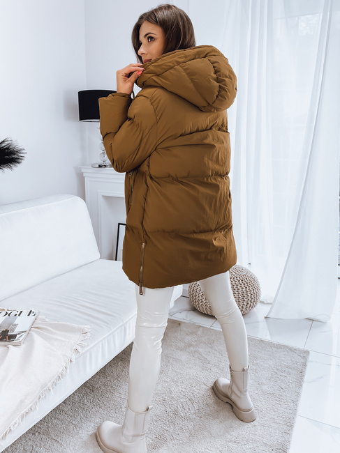 Női steppelt dzseki LETLIS camel színben Dstreet TY3245