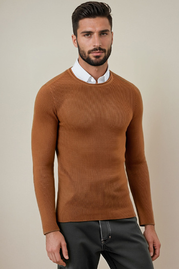 Férfi camel pulóver WX2292