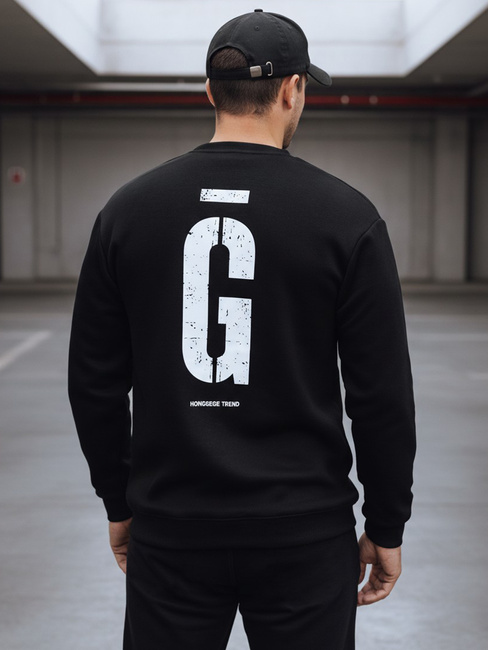 Férfi grafit fekete pulóver Dstreet BX5930