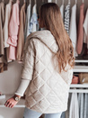 Női átmeneti steppelt oversize dzseki PUFFILOF világos bézs Dstreet TY4856