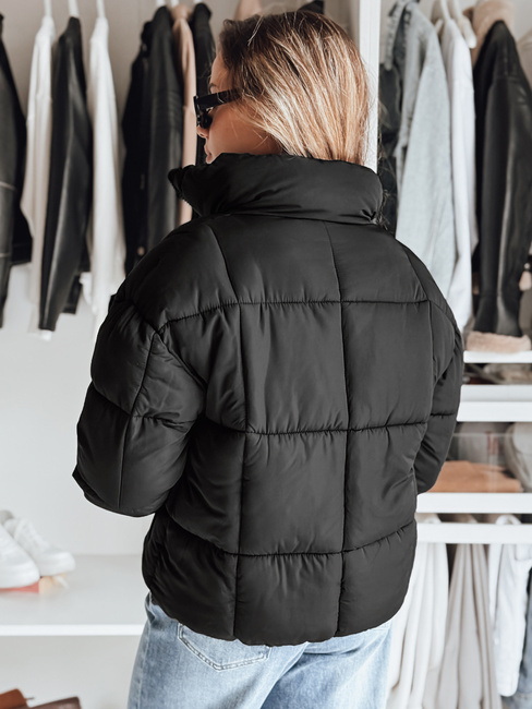 Női téli rövid, steppelt kabát VIBEGIRL fekete Dstreet TY4948